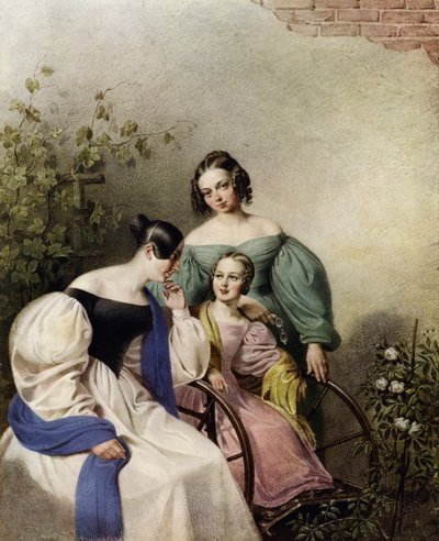 Retrato, de, um, vienense, família de Austrian School
